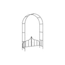 Garden Arch With Gate Black 138 X 40 X 238 Cm Iron