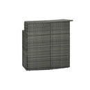 Garden Bar Table Grey Poly Rattan 120 X 55 X 110 Cm