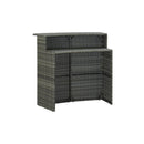 Garden Bar Table Grey Poly Rattan 120 X 55 X 110 Cm