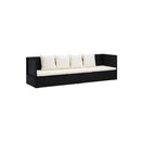 Garden Bed With Cushion And Pillows Poly Rattan Black