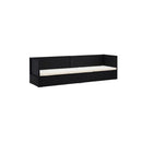 Garden Bed With Cushion And Pillows Poly Rattan Black