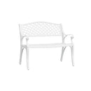 Garden Bench 102 Cm Cast Aluminium White