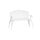 Garden Bench 108 Cm Cast Aluminium White