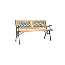 Garden Bench 122 Cm Cast Iron And Solid Firwood Pvc