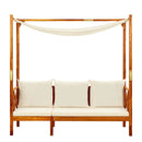 Garden Bench Canopy And Footrests Solid Acacia Wood