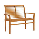 Garden Bench With Anthracite Cushion 112 Cm Solid Teak Wood