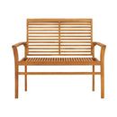 Garden Bench With Anthracite Cushion 112 Cm Solid Teak Wood