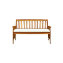 Garden Bench With Cushion 147 Cm Solid Acacia Wood
