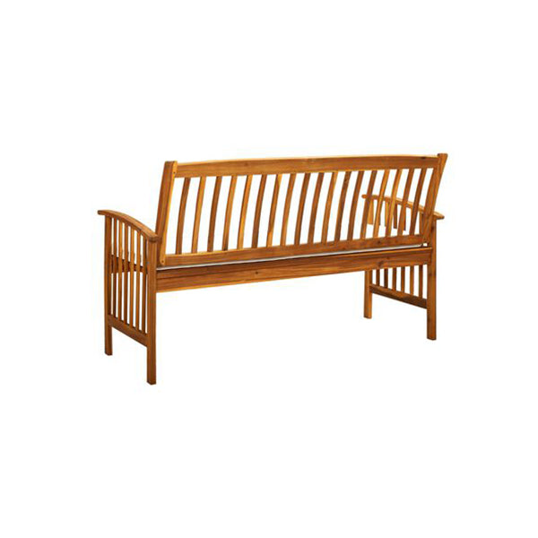 Garden Bench With Cushion 147 Cm Solid Acacia Wood