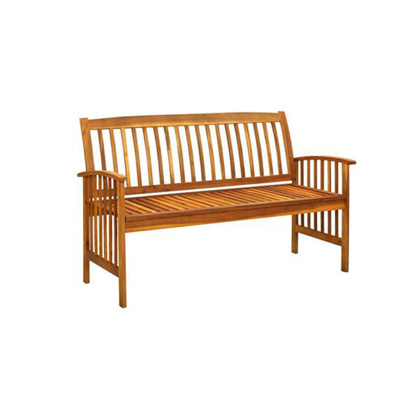 Garden Bench With Cushion 147 Cm Solid Acacia Wood