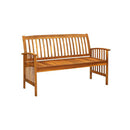 Garden Bench With Cushion 147 Cm Solid Wood Acacia