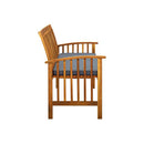 Garden Bench With Cushion 147 Cm Solid Wood Acacia
