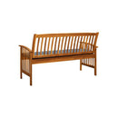 Garden Bench With Cushion 147 Cm Solid Wood Acacia