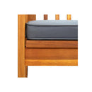 Garden Bench With Cushion 147 Cm Solid Wood Acacia