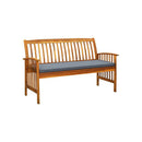 Garden Bench With Cushion 147 Cm Solid Wood Acacia