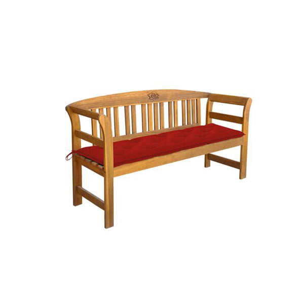 Garden Bench Solid Acacia Wood With Cushion 157 Cm