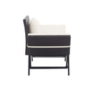 Garden Bench With Cushions 176 Cm Black Poly Rattan