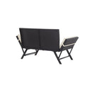 Garden Bench With Cushions 176 Cm Black Poly Rattan