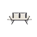 Garden Bench With Cushions 176 Cm Black Poly Rattan