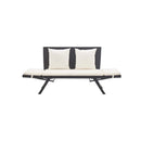 Garden Bench With Cushions 176 Cm Black Poly Rattan