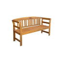 Garden Bench With Grey Cushion 157 Cm Solid Acacia Wood