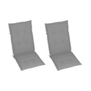 2 Pcs Garden Chairs Solid Teak Wood With Grey Cushions