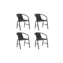 Garden Chairs 4 Pcs Plastic Rattan And Steel 110 Kg