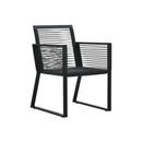 Garden Chairs 4 Pcs Rope Rattan Black