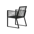 Garden Chairs 4 Pcs Rope Rattan Black