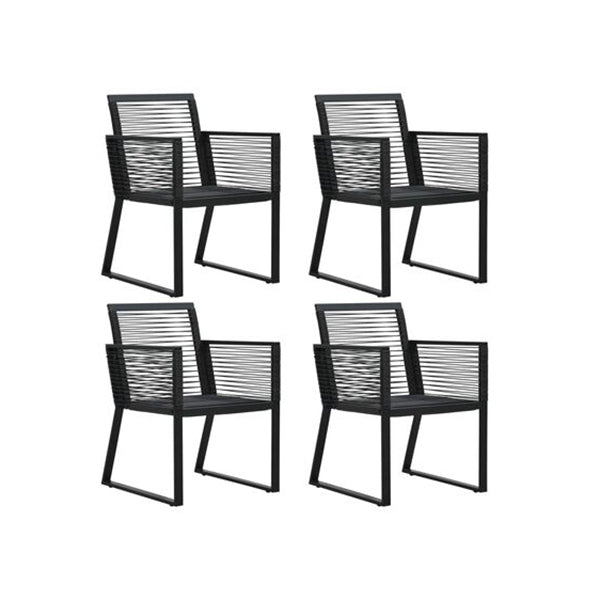Garden Chairs 4 Pcs Rope Rattan Black