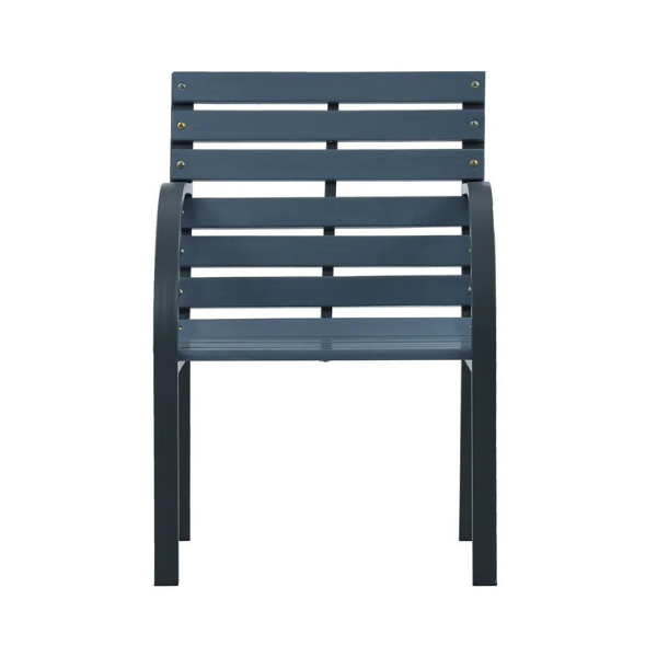 Garden Chairs Grey Wood 2 Pcs