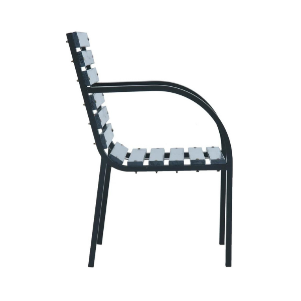 Garden Chairs Grey Wood 2 Pcs
