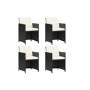 Garden Chairs Poly Rattan Black 4 Pcs