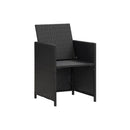 Garden Chairs Poly Rattan Black 4 Pcs