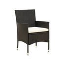 Garden Chairs Poly Rattan Black With Cushions 2 Pcs