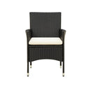 Garden Chairs Poly Rattan Black With Cushions 2 Pcs