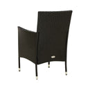Garden Chairs Poly Rattan Black With Cushions 2 Pcs