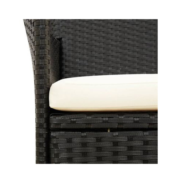 Garden Chairs Poly Rattan Black With Cushions 2 Pcs