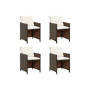 Garden Chairs With Cuhsions 4 Pcs Poly Rattan Brown