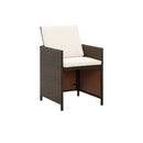 Garden Chairs With Cuhsions 4 Pcs Poly Rattan Brown