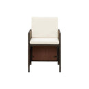 Garden Chairs With Cuhsions 4 Pcs Poly Rattan Brown