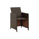Garden Chairs With Cuhsions 4 Pcs Poly Rattan Brown