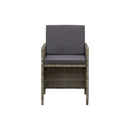 Garden Chairs With Cushions 4 Pcs Poly Rattan Grey