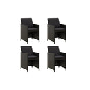 Garden Chairs With Cushions Poly Rattan Black 4 Pcs