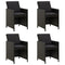Garden Chairs With Cushions Poly Rattan Black 4 Pcs