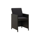 Garden Chairs With Cushions Poly Rattan Black 4 Pcs