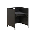 Garden Chairs With Cushions Poly Rattan Black 4 Pcs