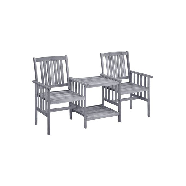 Garden Chairs With Tea Table 159 X 61 X 92 Cm Solid Acacia Wood