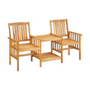 Garden Chairs With Tea Table And Cushions Solid Acacia Wood