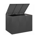 Garden Cushion Box Pe Rattan 145 X 100 X 103 Cm Black